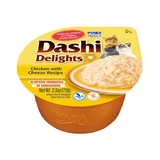 INABA Ciao Dashi, Pollo y Queso, comida húmeda para gatos sin cereales, (en salsa), 70g