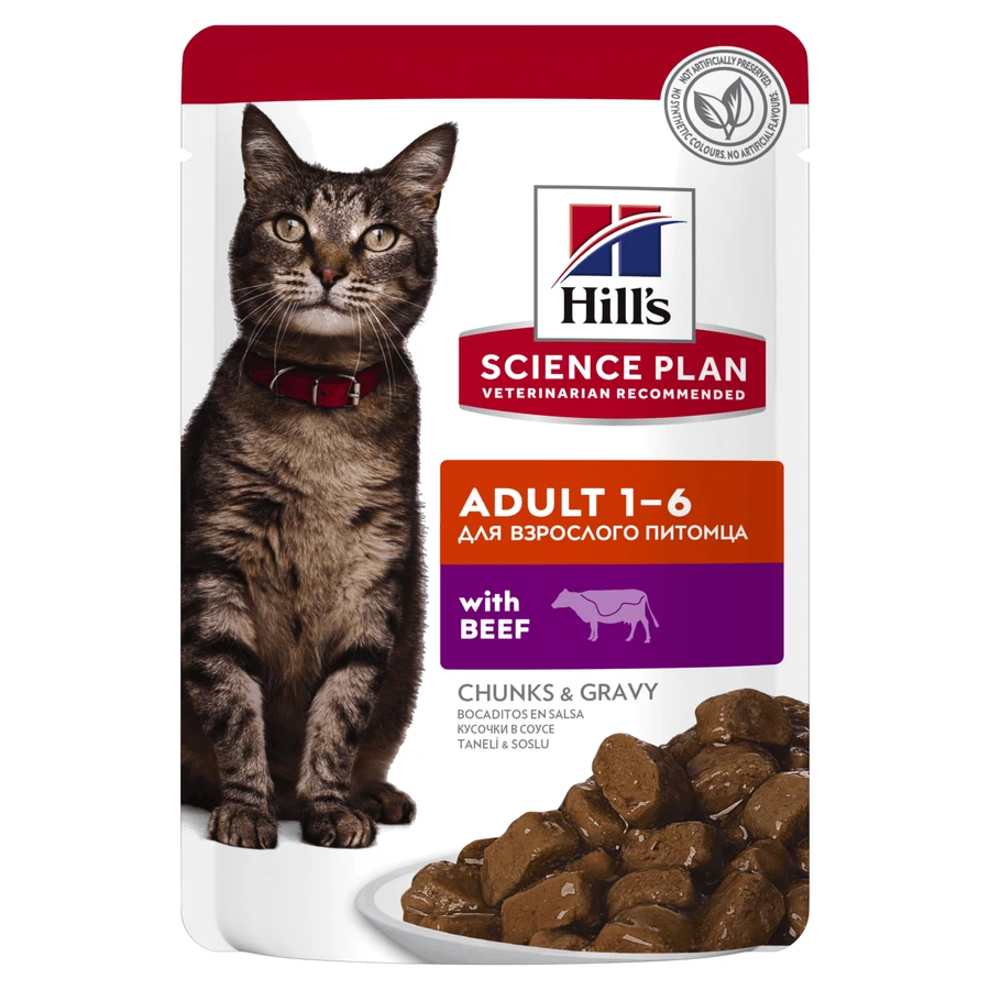 HILL'S SCIENCE PLAN, Beef, sachet wet cat food, (in sauce), 85g