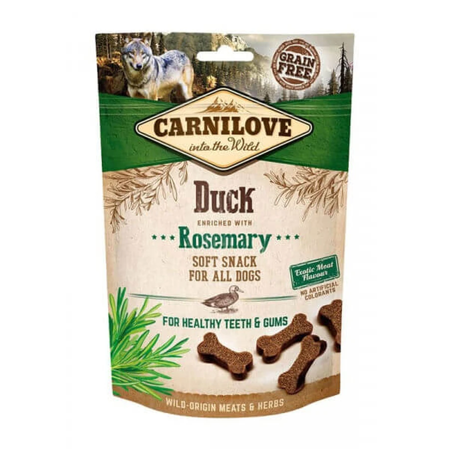 CARNILOVE Snack semi-umido, Anatra al rosmarino, ricompensa funzionale senza cereali per cani con sensibilità dentale, 200g