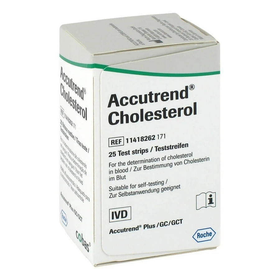 Accutrend Cholesterol Test Strips, 25 pieces, Roche