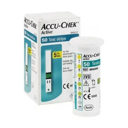 Teststrips voor bloedglucose Accu-Chek Active, 50 stuks, Roche