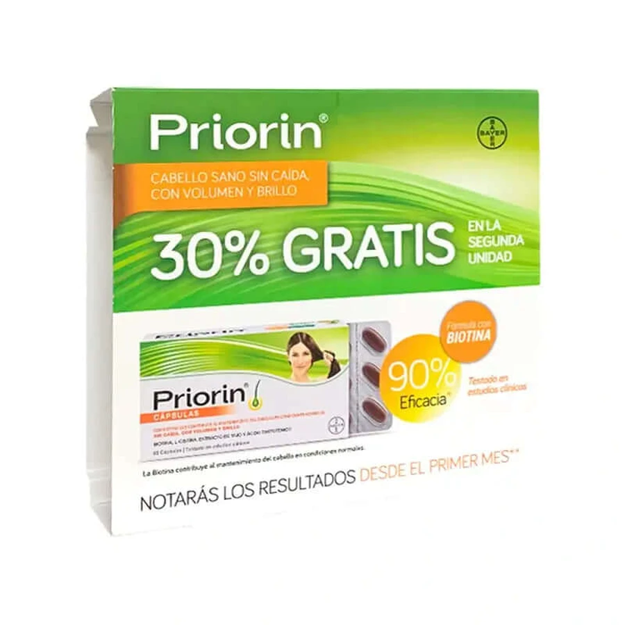 PriorIn Duplo Capelli sani senza caduta, 2X60 Capsule