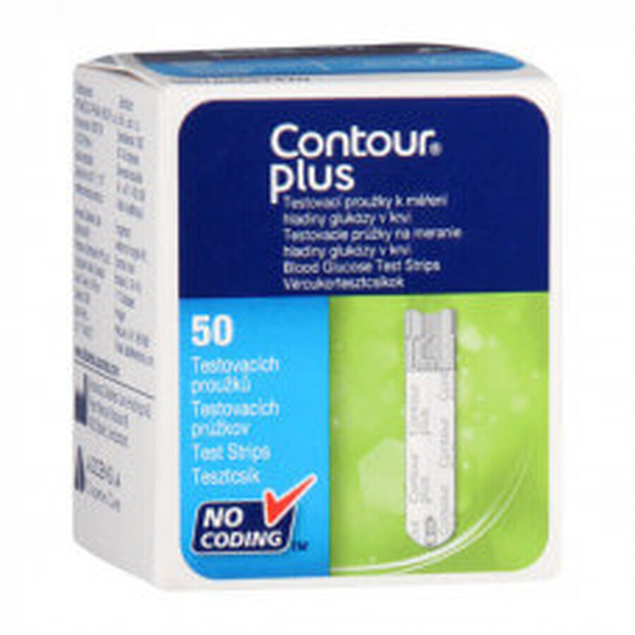 Contour Plus Bandelettes Réactives de Glycémie, 50 pièces, Ascensia Diabetes Care