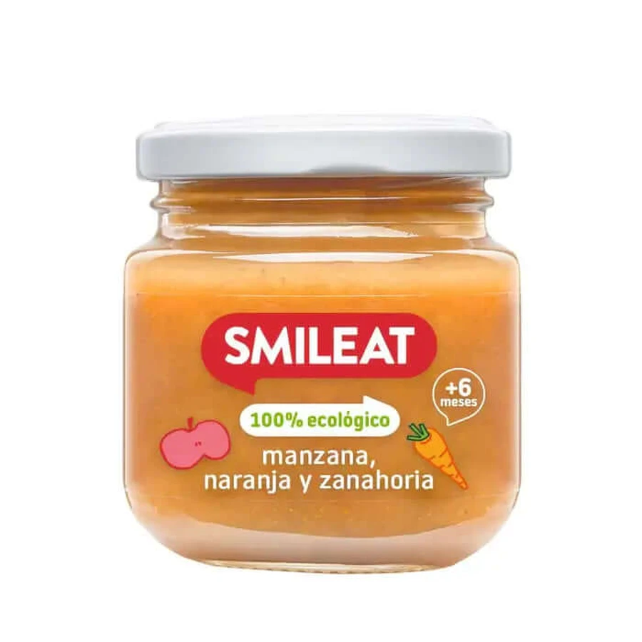 Smileat Apfel, Orange und Karotte 130 gr.
