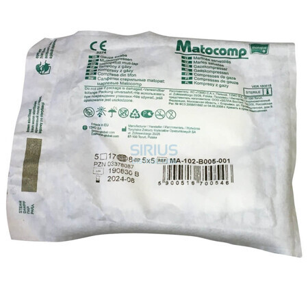 Matocomp gauze pad, 5 cm x 5 cm, Matopat