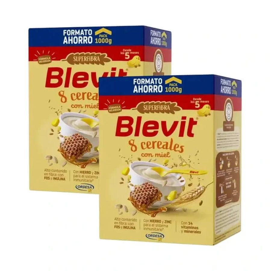 Blevit Infant Feeding Superfiber 8 Cereals And Honey, 2X1000 Grs.: ceny i cechy