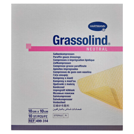 Steriele Grassolind wissers (499314), 10x10 cm, 10 stuks, Hartmann