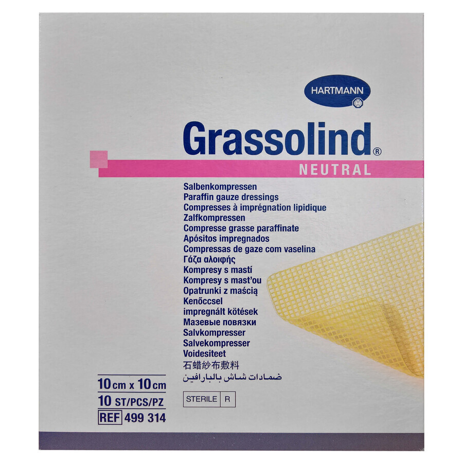 Steriele Grassolind wissers (499314), 10x10 cm, 10 stuks, Hartmann