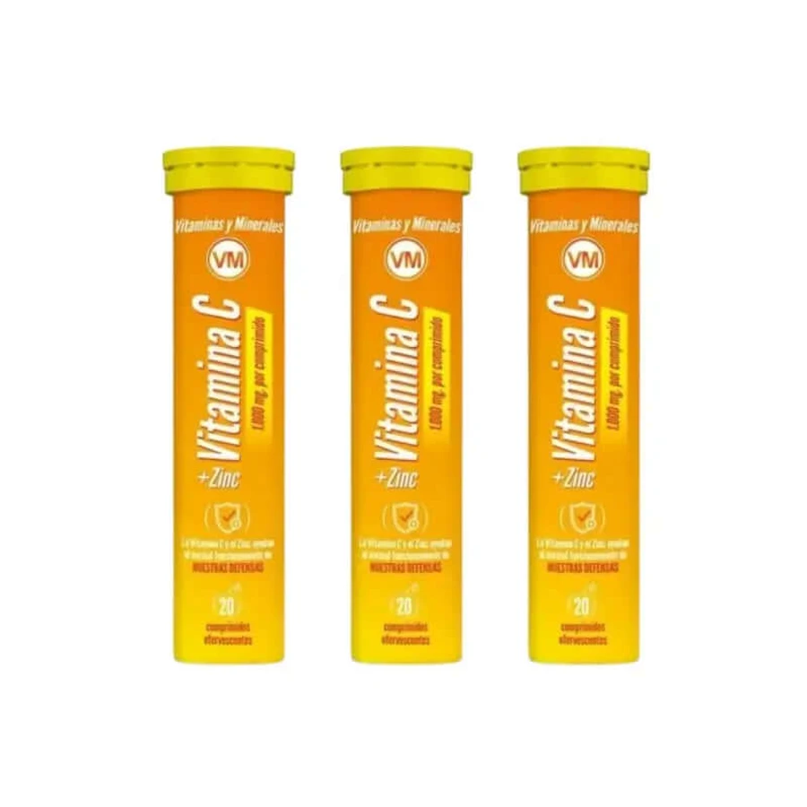 Ynsadiet Vitamina C + Zinc Pachet 3 x 20 Tablete efervescente