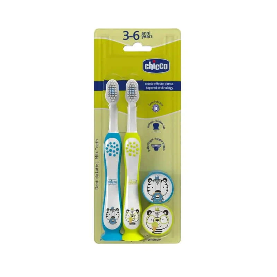 Chicco Bipack Tijger-Panda Tandenborstel 3-6J