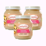 Babybio Banaan en Appel, verpakking 3 x 130 gram