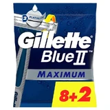 Gillette Blue Ii Max wegwerpscheermesjes X10, 2 mesjes glijgel