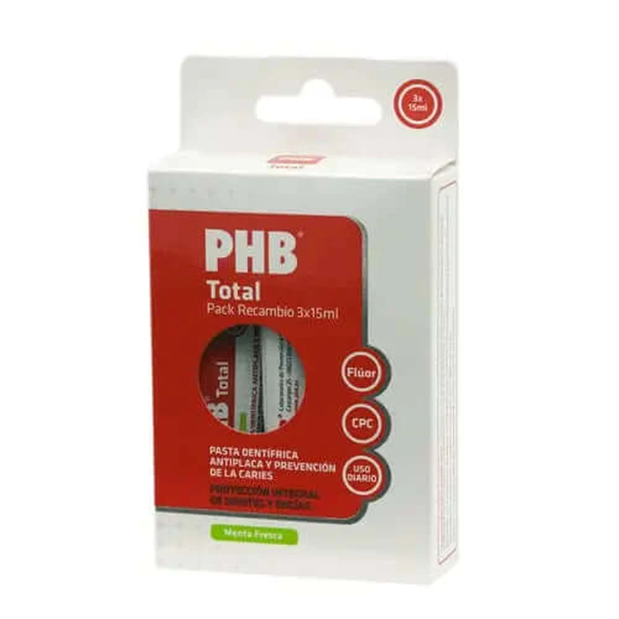 PHB TOTAL PACK TOOTH Paste Refill 3 X 15 ML, Reisegröße