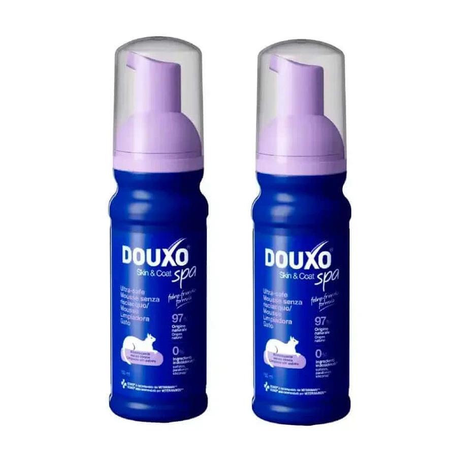 Douxo Skin & Coat Spa Ultra Gentle Cleansing pentru curățarea pisicilor fără stres, pachet 2 x 150 ml