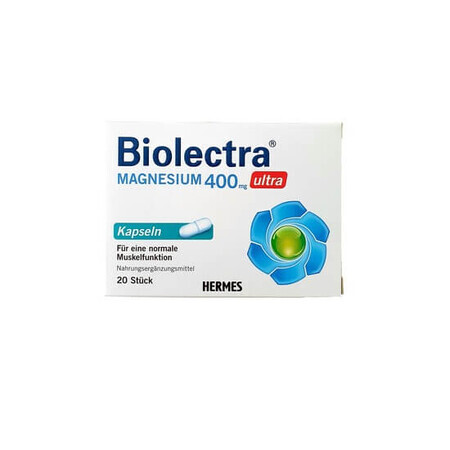 Biolectra magnesio ultra 400 mg, 20 capsule, Hermes Arzneimittel