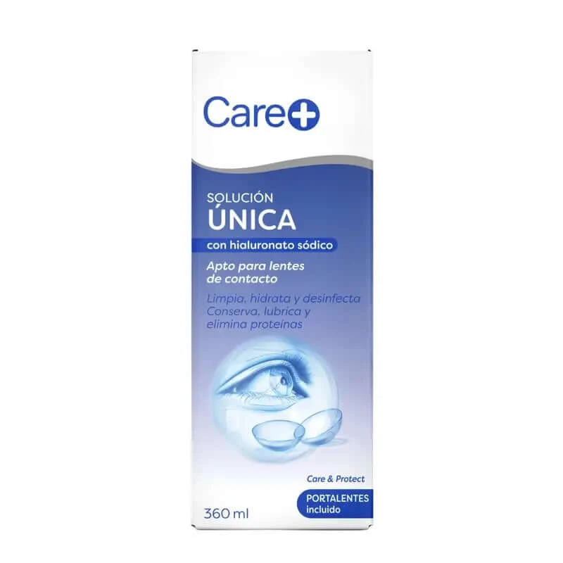 Care+ lenzenvloeistof met natriumhyaluronaat, 360 ml