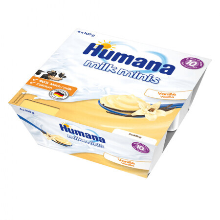 Pudding met vanille, +10 maanden, 4x100 g, Humana