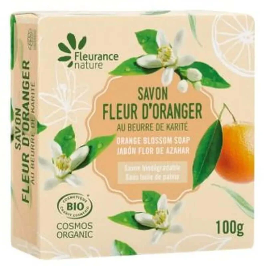 Fleurance Nature Barretta di sapone profumata ai fiori d'arancio 100Gr