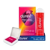 Durex Dame Placer 12 Condooms + Glijmiddel Aardbei 50 ml