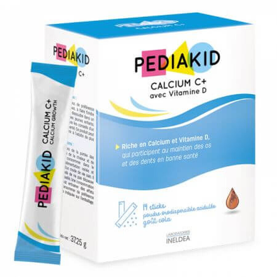 Calcium C+ und Vitamin D3, 14 Sachets, Pediakid