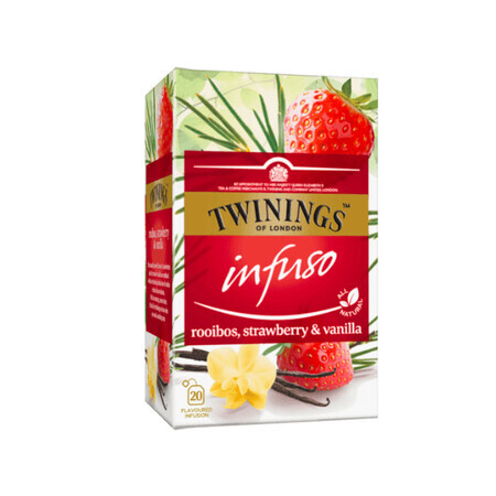 Thee-infusie met rooibos, aardbeien- en vanillesmaak, 20 builtjes, Twinings