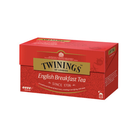 English Breakfast zwarte thee, 25 builtjes, Twinings