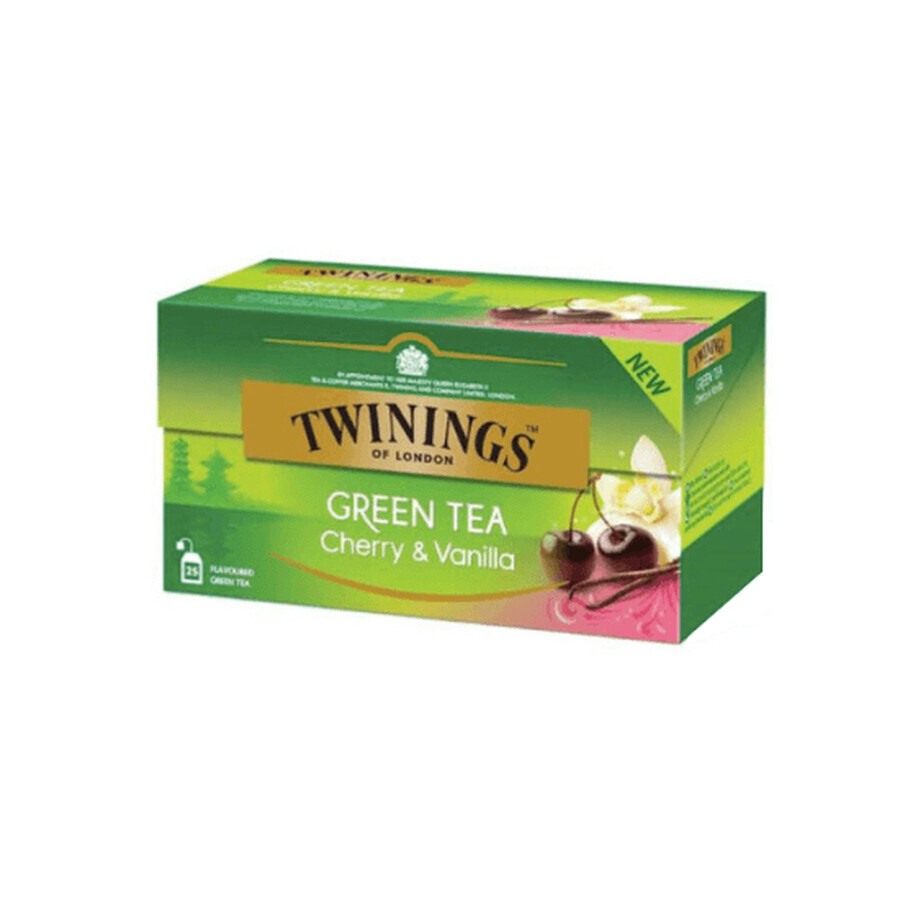 Groene thee met kersen- en vanillesmaak, 25 builtjes, Twinings