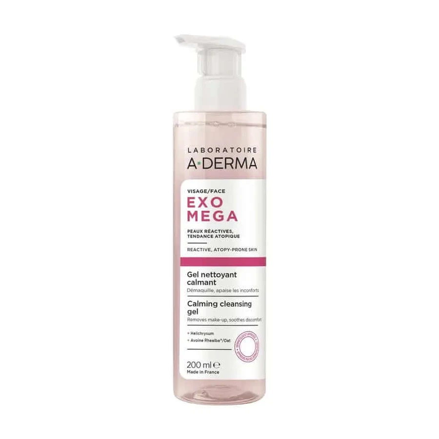 A-Derma Exomega Verzachtende Gezichts Reinigingsgel, 200 ml