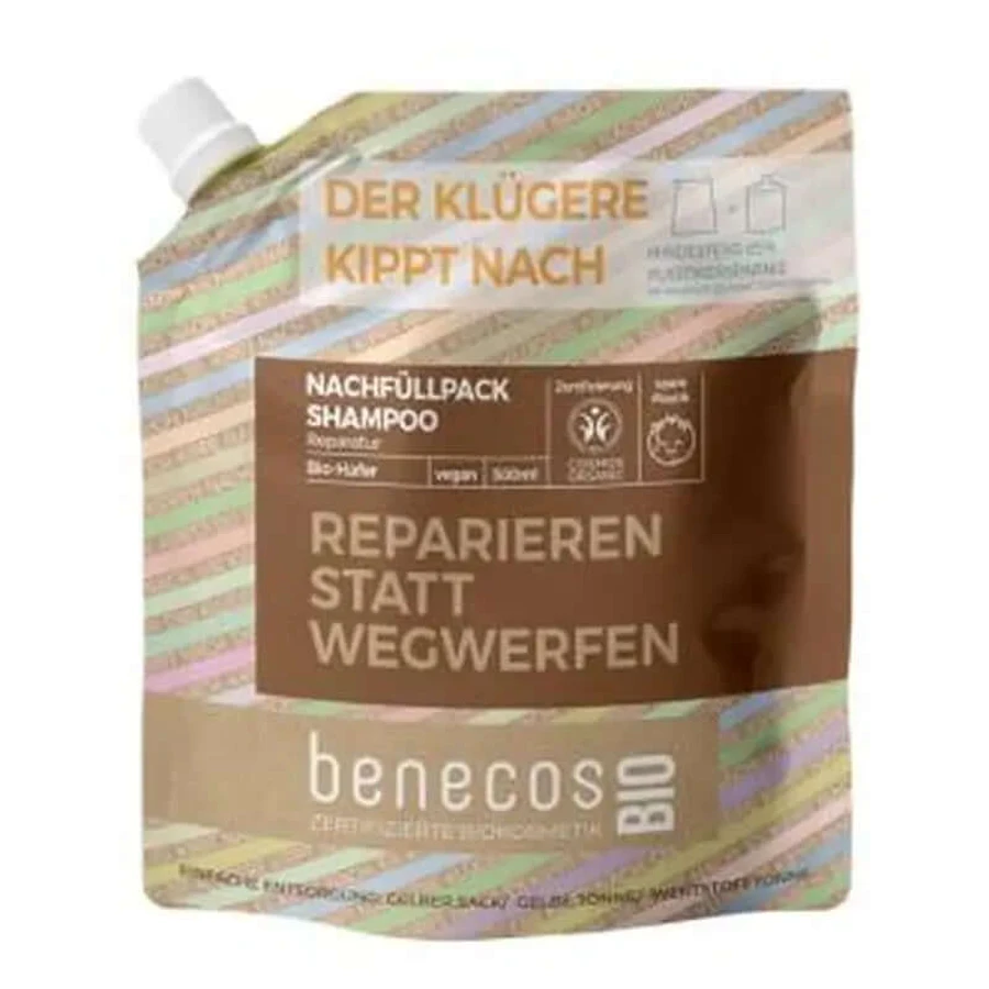 Benecos Hafer Repair Shampoo 500ml Nachfüllpackung. Bio Vegan
