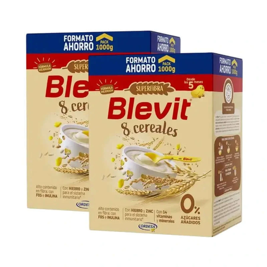 Blevit Infant Feeding Superfiber 8 Cereals, 2X1000 Grs.