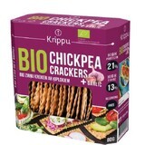 Glutenfreie Bio-Cracker mit Kichererbsen und Knoblauch, 80 g, Krippu