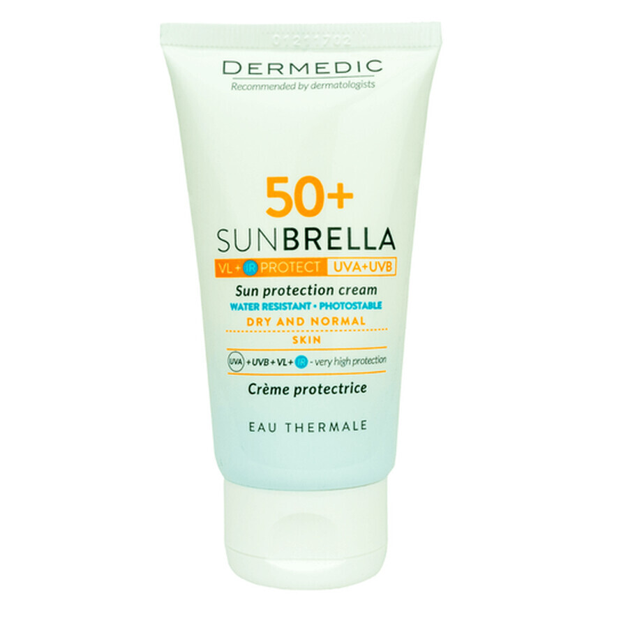 Crema de protección solar para piel normal/seca, FPS 50+, Sunbrella, 50 ml, Dermedic