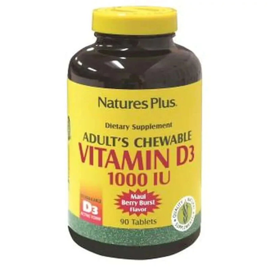 Natures Plus Vitamin D3 1000Iu, 90 Chewable Tablets