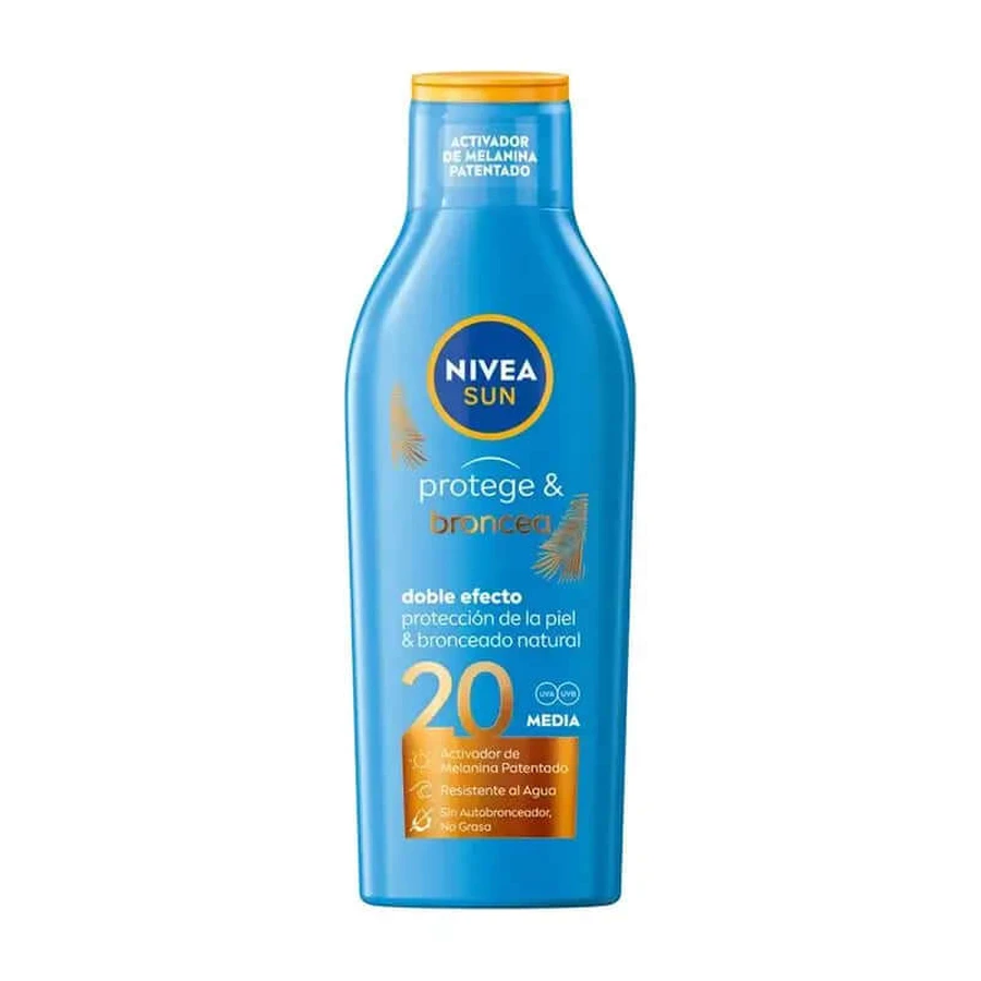 Nivea Sun Protect & Tan Zonnemelk Fp20, 200 ml