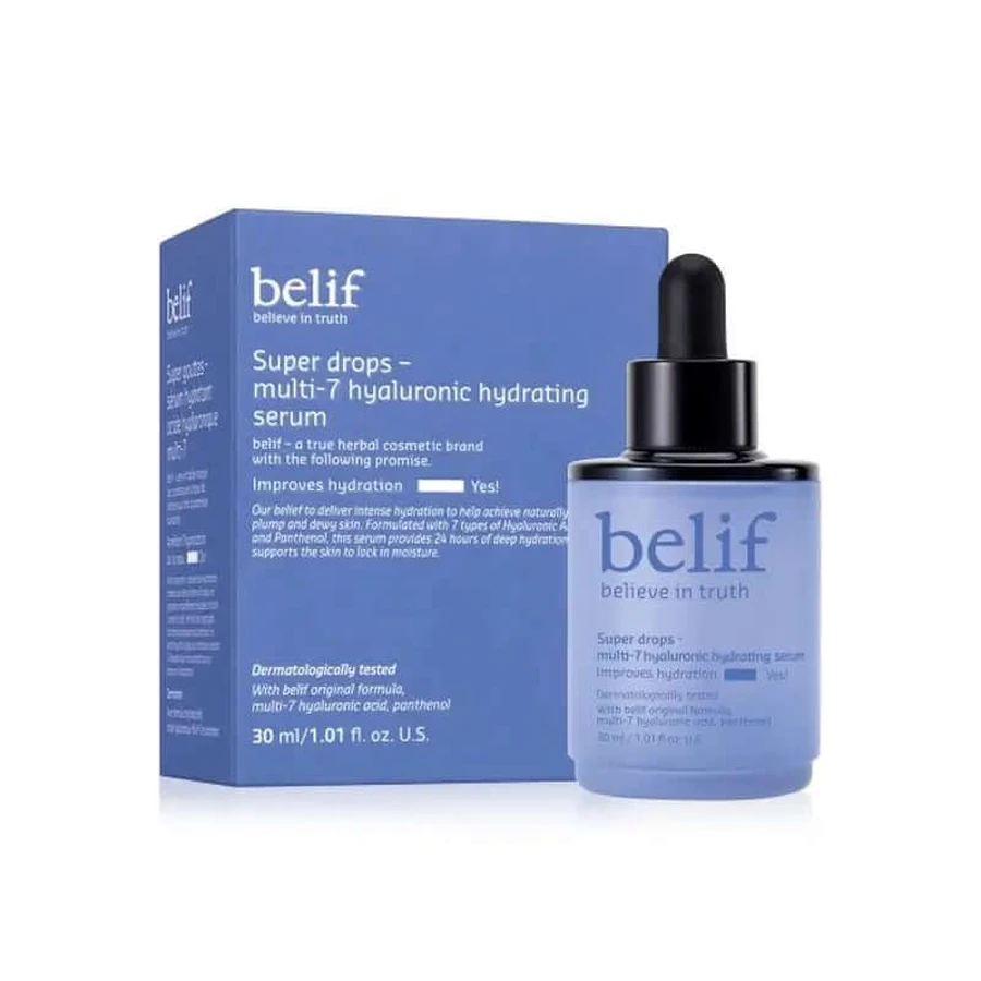 Belif Super Drops - Multi-7 Hialuronowe serum nawilżające, 30 ml: ceny i cechy