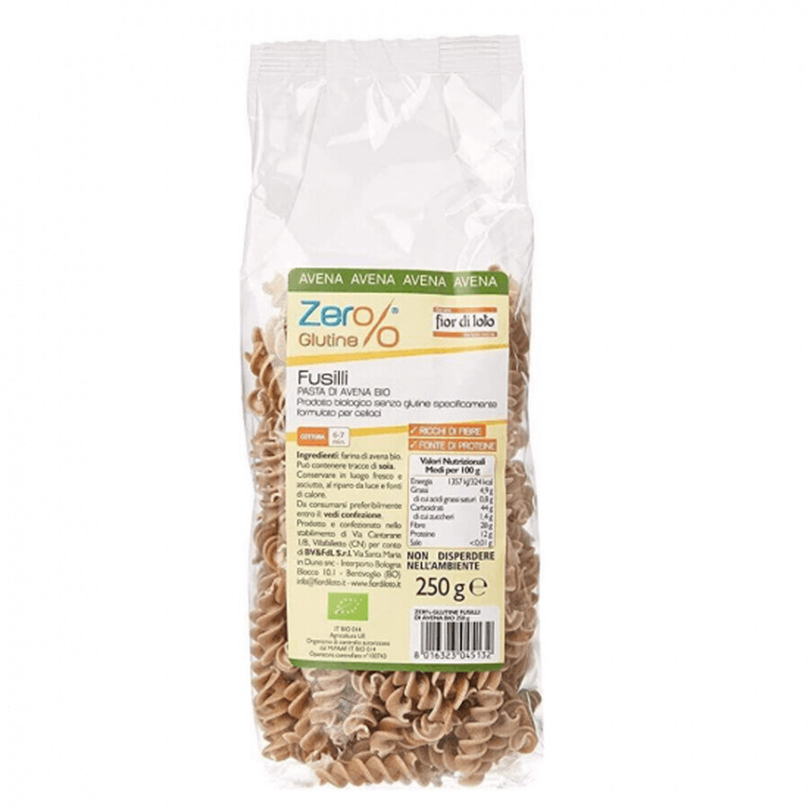 Fusilli van haver glutenvrij, 250 g, Fior di Loto