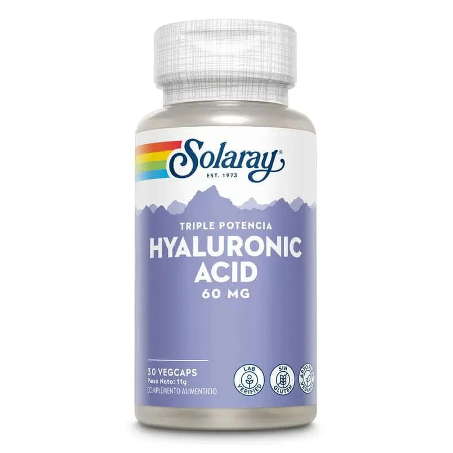 Solaray Acide Hyaluronique 60 Mg, 30 Capsules