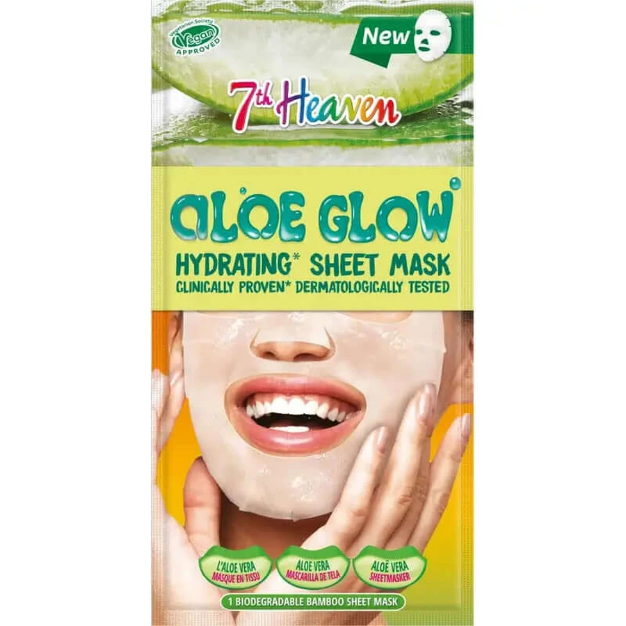 7 Heaven Alow Glow Maschera di panno idratante, 16 grammi