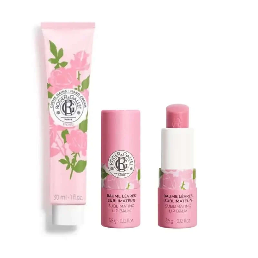 Roger & Gallet Różany krem do rąk + balsam do ust w zestawie: ceny i cechy