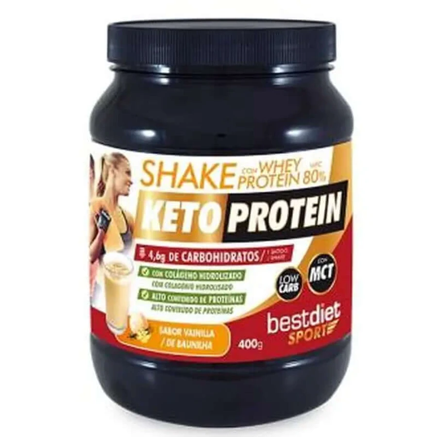 Keto Protein Shake Proteină din zer 80% aromă de vanilie 400Gr