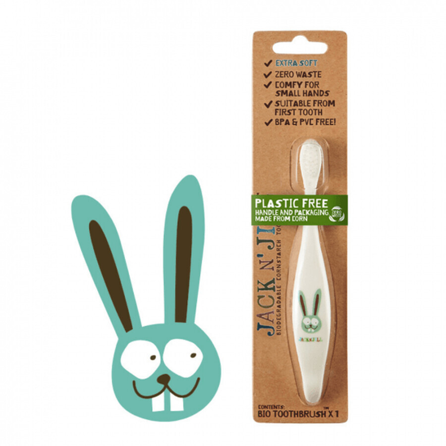 Cepillo de dientes ecológico para bebés y niños Bunny, Jack N Jill