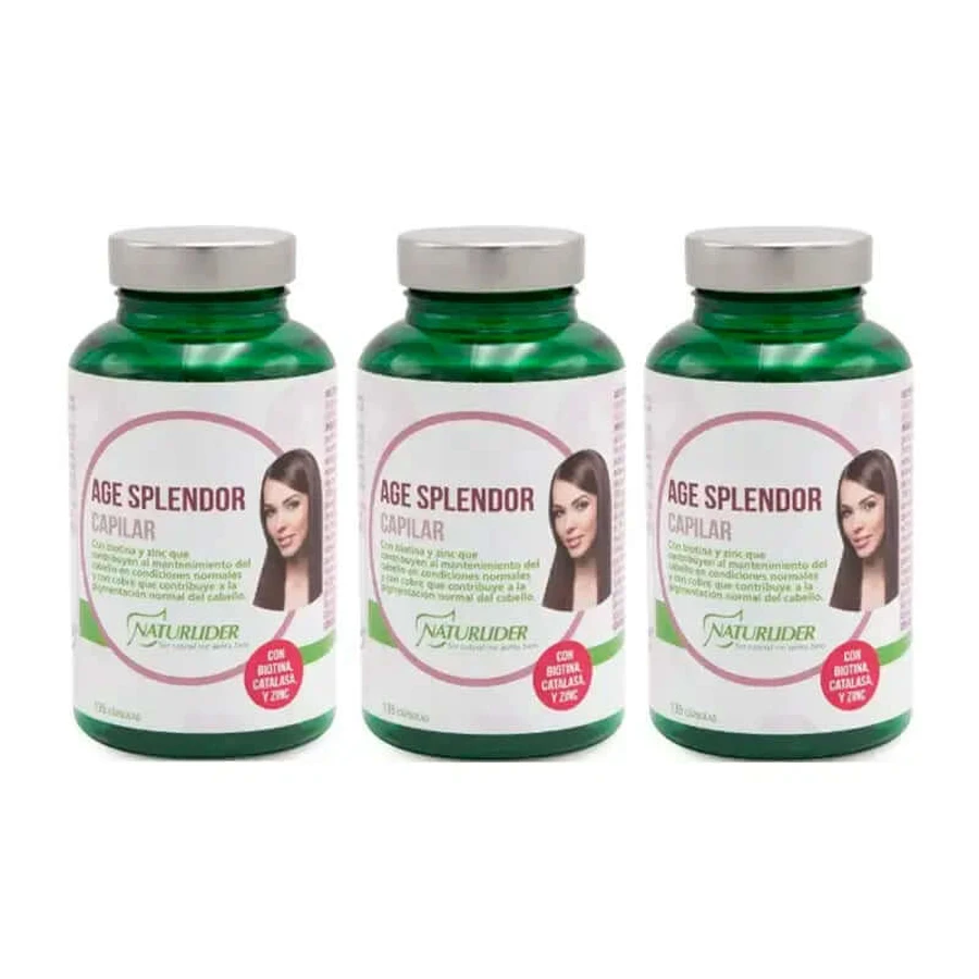 Naturlider Age Splendor Capelli Splendor con Catalase Canalblock, Confezione 3 x 135 Capsule