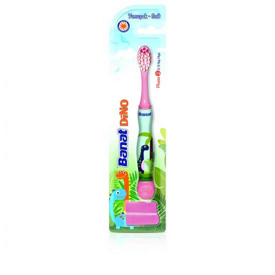 Brosse à dents souple, +2 ans, couleurs variées, Banat