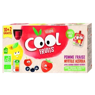Vitabio Cool Fruits Apfel, Erdbeere & Heidelbeere 90 Gr, 12 Stück