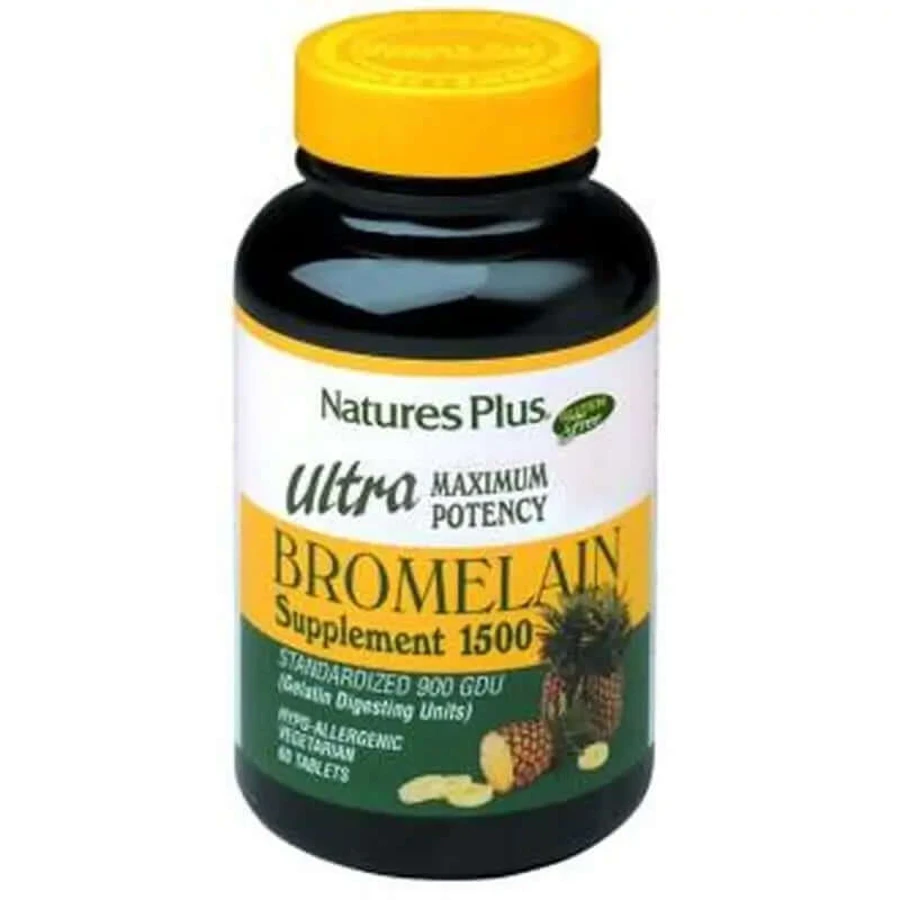 Natures Plus Ultra Broméline 1500Mg, 60 Comprimés