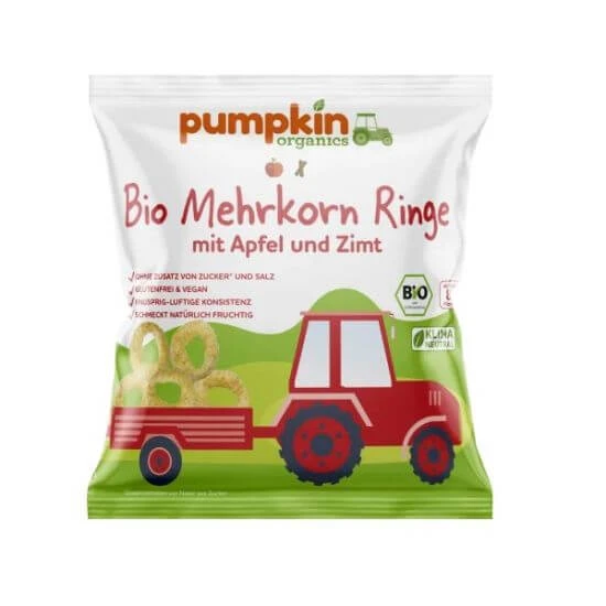 Natuurlijke biologische appel en kaneel ringen, 20g, Pumpkin Organics