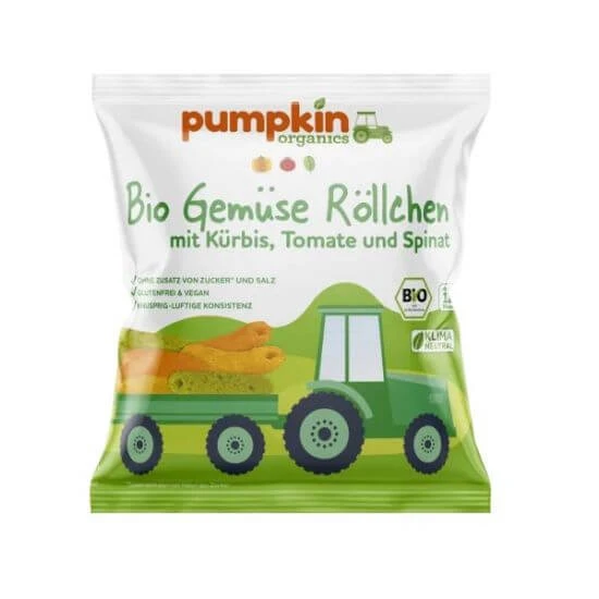 Natuurlijke biologische soesjes, plantaardige tubes, 20g, Pumpkin Organics