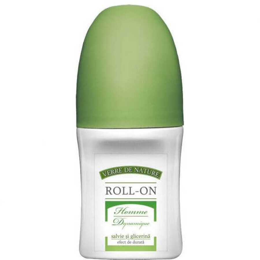 Roll-on à la sauge Homme Dynamique, 50 ml, Verre de Nature