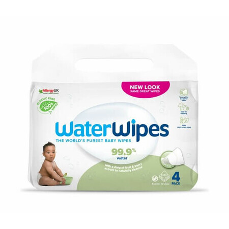 Soapberry biodegradable wet wipes, 4x60 pieces, Waterwipes