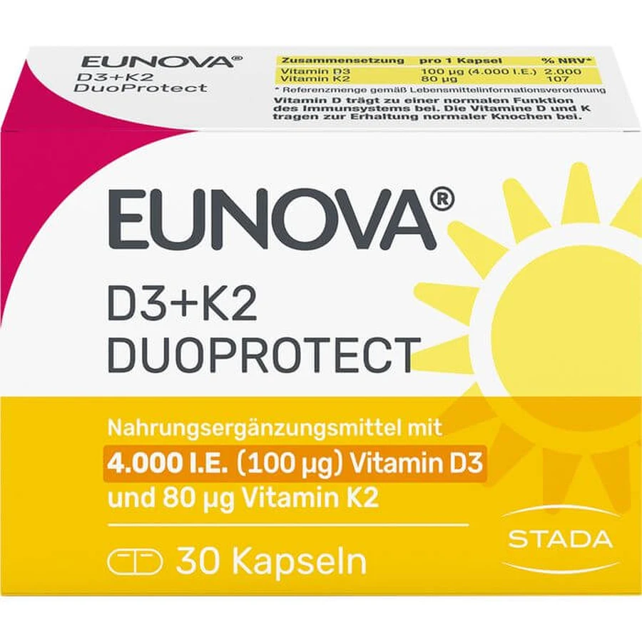 EUNOVA DuoProtect D3+K2 4000 U.I./80 µg capsules 30 pcs.